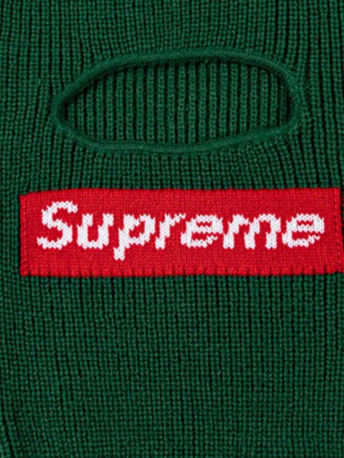 Supreme x New Era balaclava met logo Groen