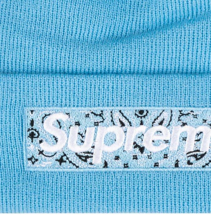 Supreme x New Era muts met logo Blauw