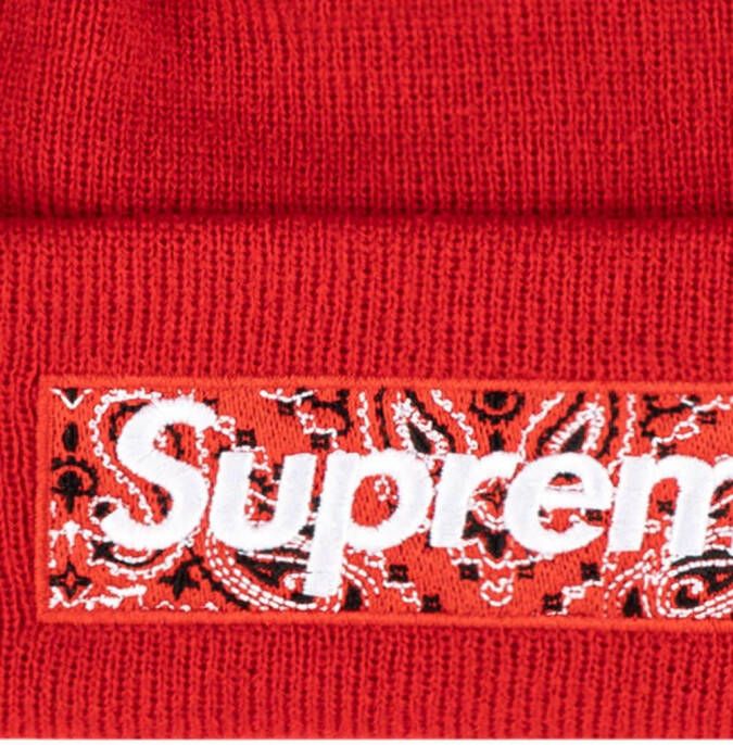 Supreme x New Era muts met logo Rood