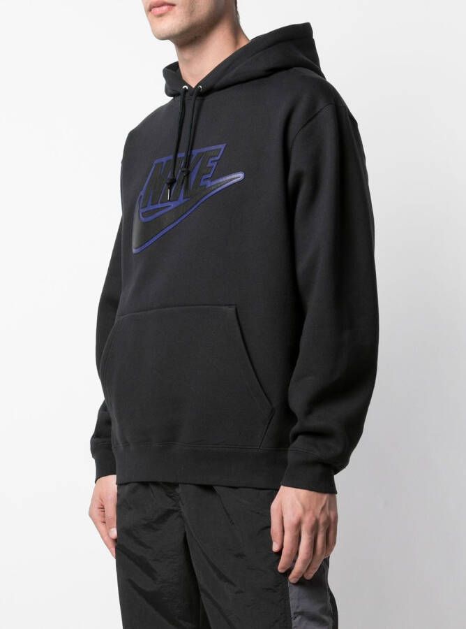 Supreme x Nike hoodie met leren applicatie Zwart