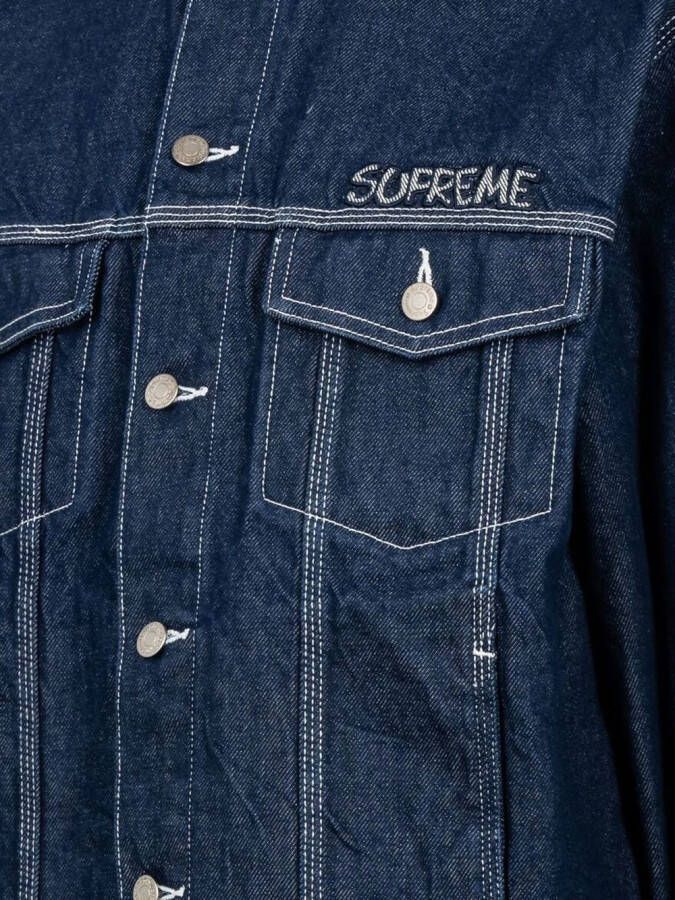 Supreme x Smurfs denim truckerjack Blauw
