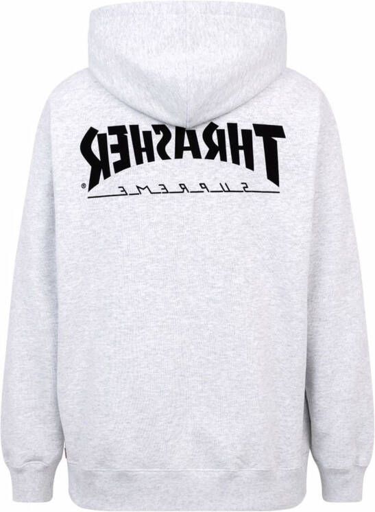 Supreme "x Thrasher FW21 hoodie met logoprint" Grijs