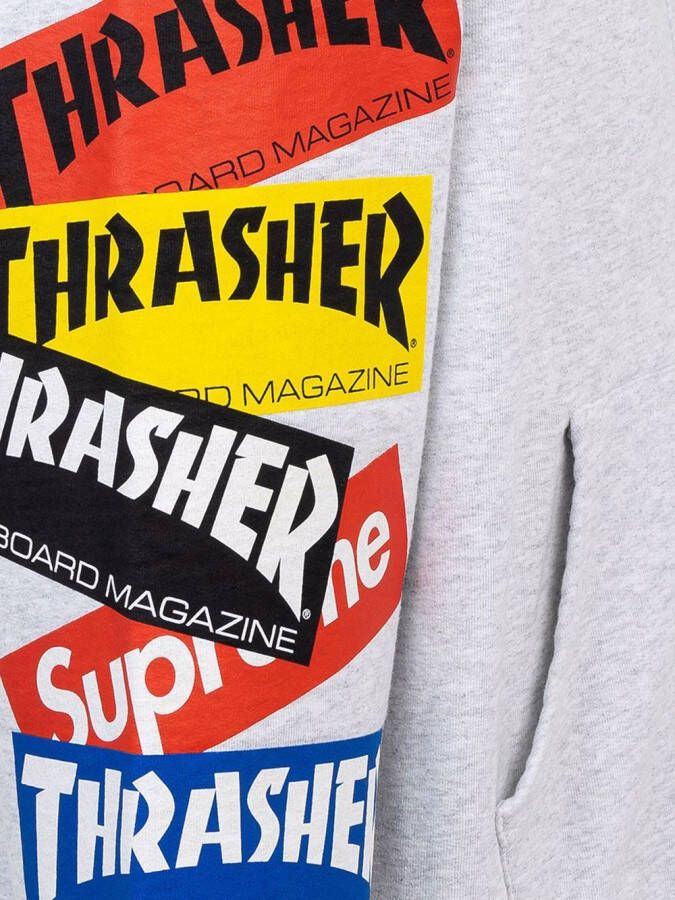 Supreme x Thrasher hoodie met rits Grijs