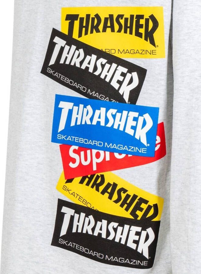 Supreme x Thrasher T-shirt met logo Grijs