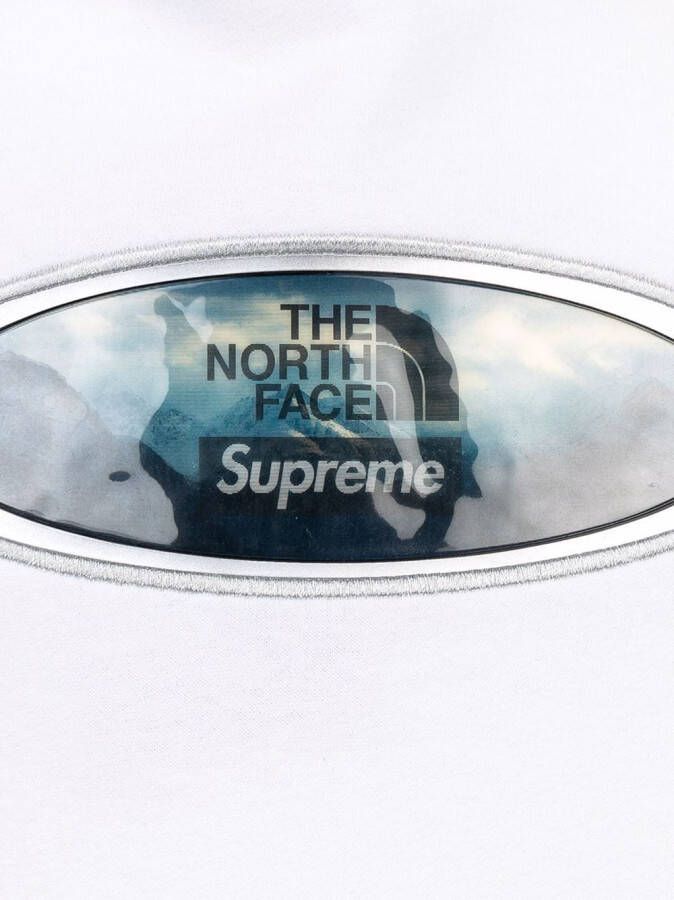 Supreme x TNF Lenticular Mountains hoodie Wit