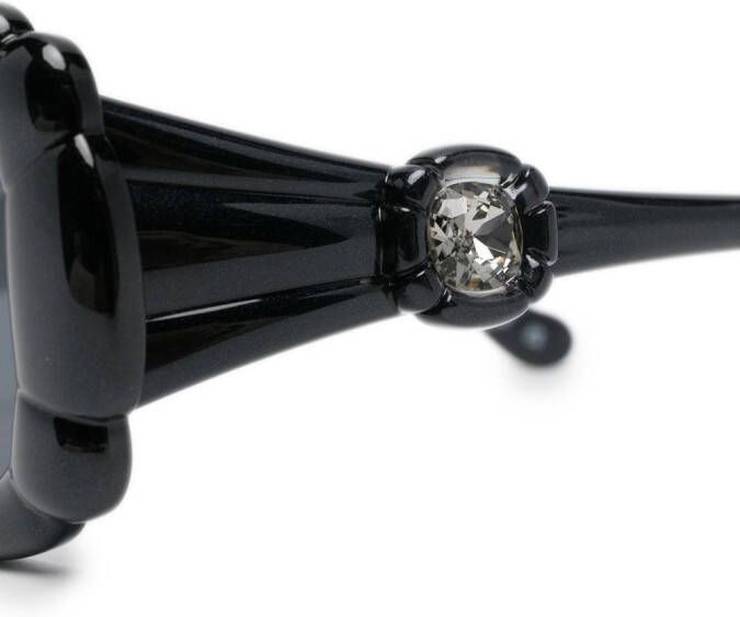 Swarovski Zonnebril met vierkant montuur Zwart