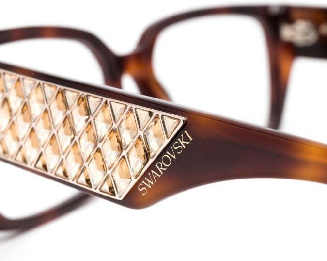 Swarovski Zonnebril verfraaid met kristallen Bruin