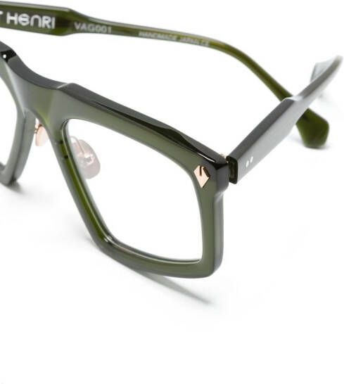 T Henri Eyewear Bril met vierkant montuur Groen