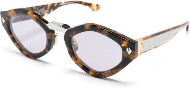 T Henri Eyewear Zonnebril met schildpadschild design Bruin