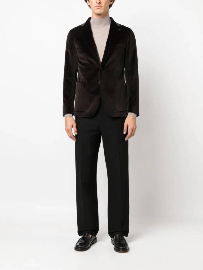 Tagliatore Fluwelen blazer Bruin