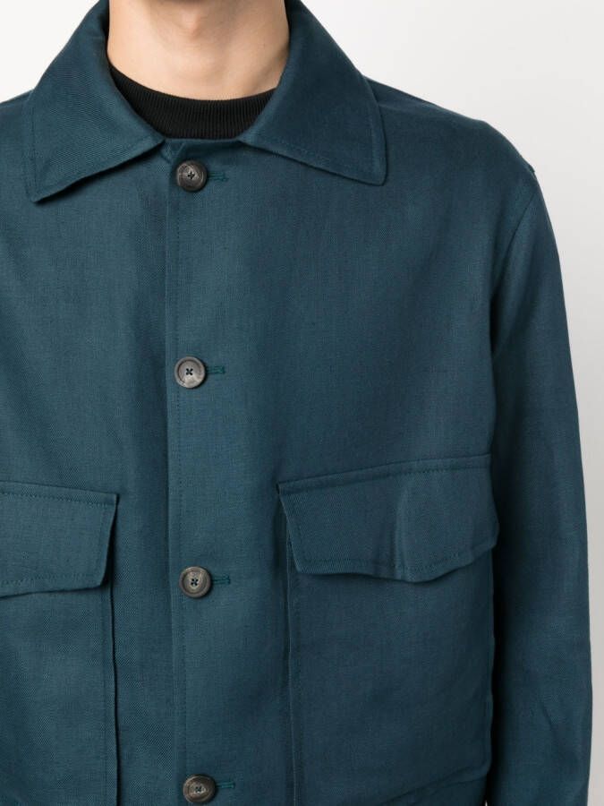 Tagliatore Button-up shirtjack Blauw