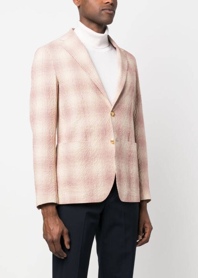 Tagliatore Geruite blazer Beige