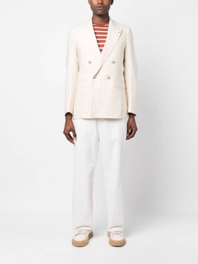 Tagliatore Linnen blazer Beige