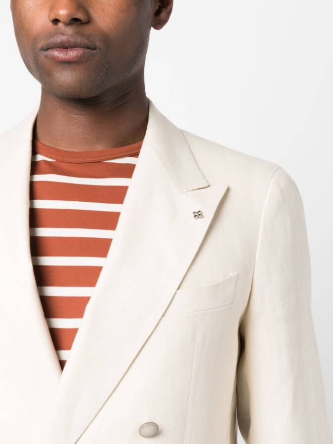 Tagliatore Linnen blazer Beige