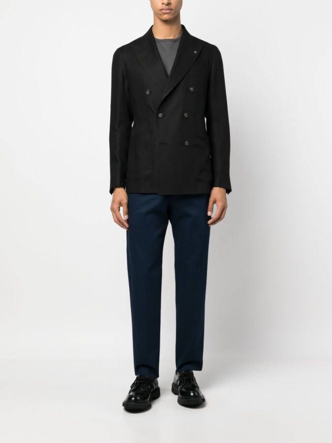 Tagliatore Linnen blazer Zwart