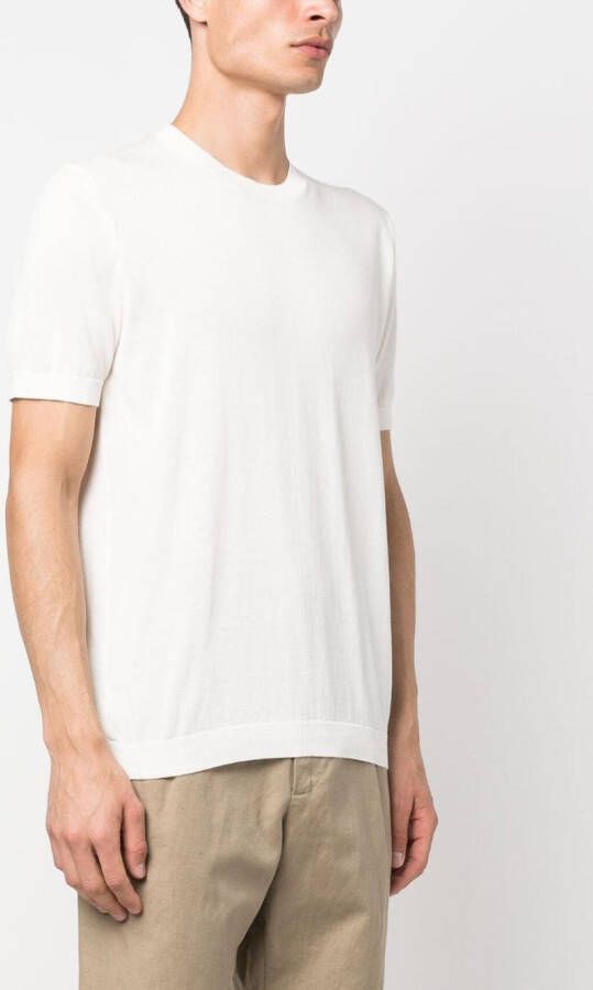 Tagliatore Fijngebreid T-shirt Wit