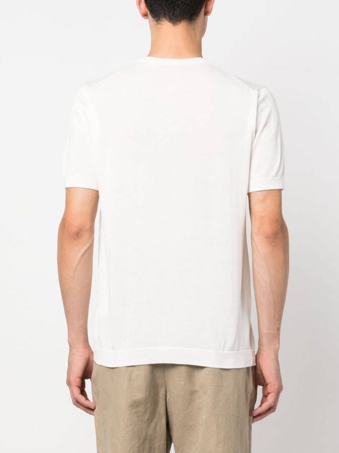 Tagliatore Fijngebreid T-shirt Wit