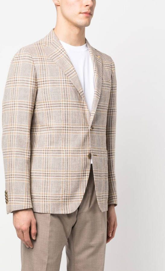 Tagliatore Geruite blazer Beige