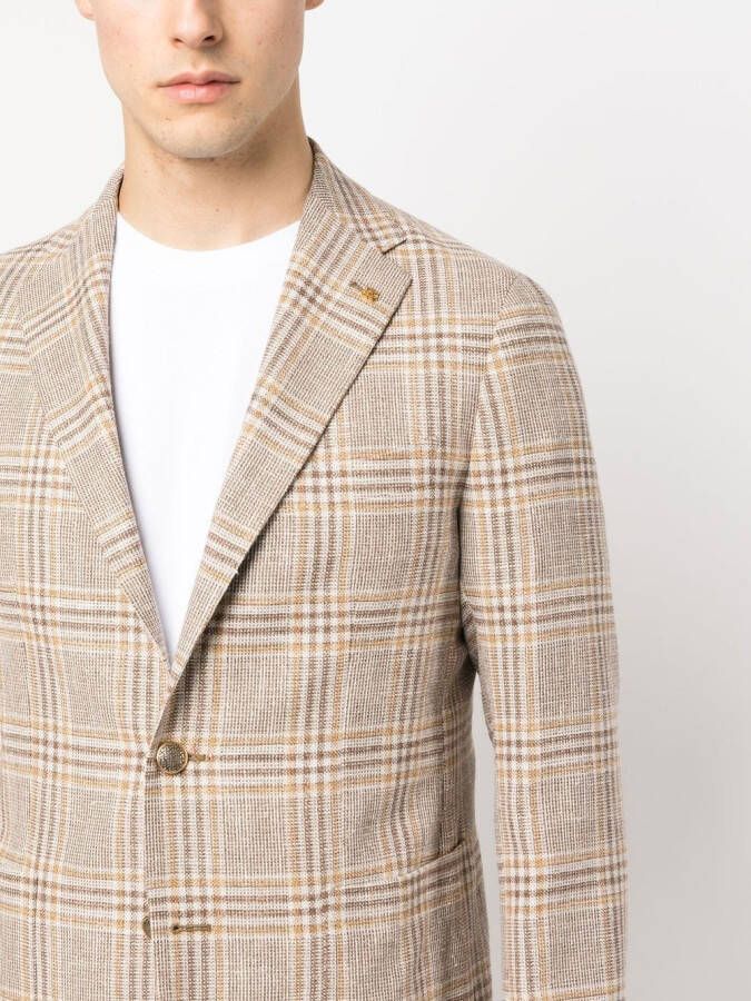 Tagliatore Geruite blazer Beige