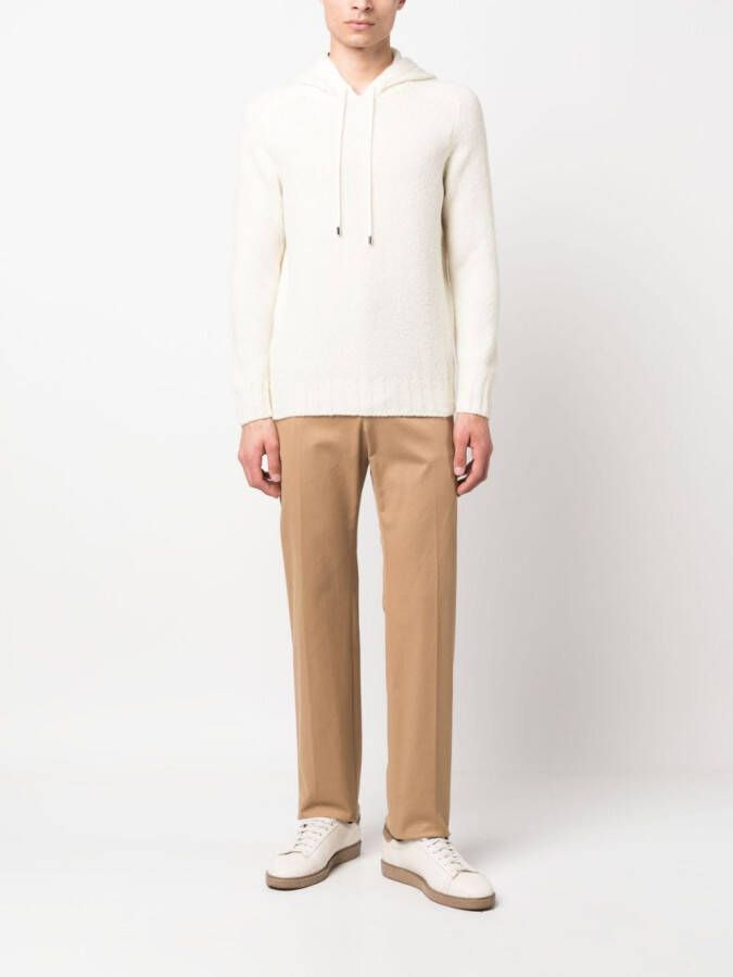 Tagliatore Intarsia hoodie Wit