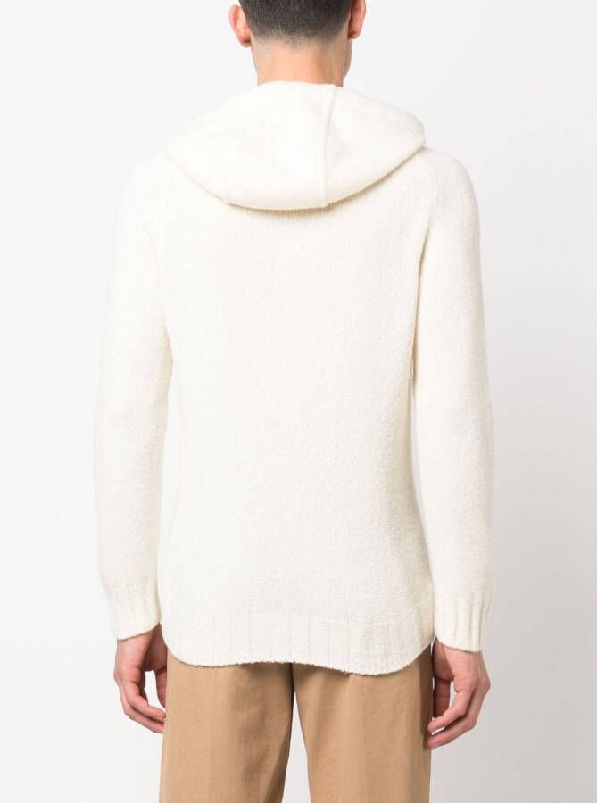 Tagliatore Intarsia hoodie Wit