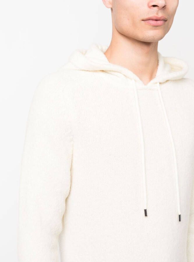 Tagliatore Intarsia hoodie Wit