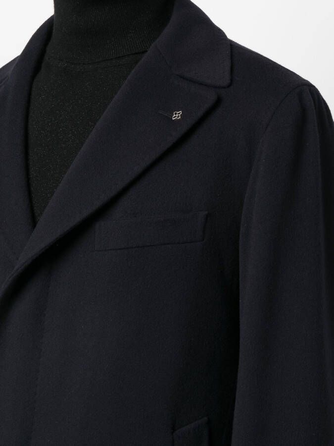 Tagliatore Mantel met enkele rij knopen Blauw