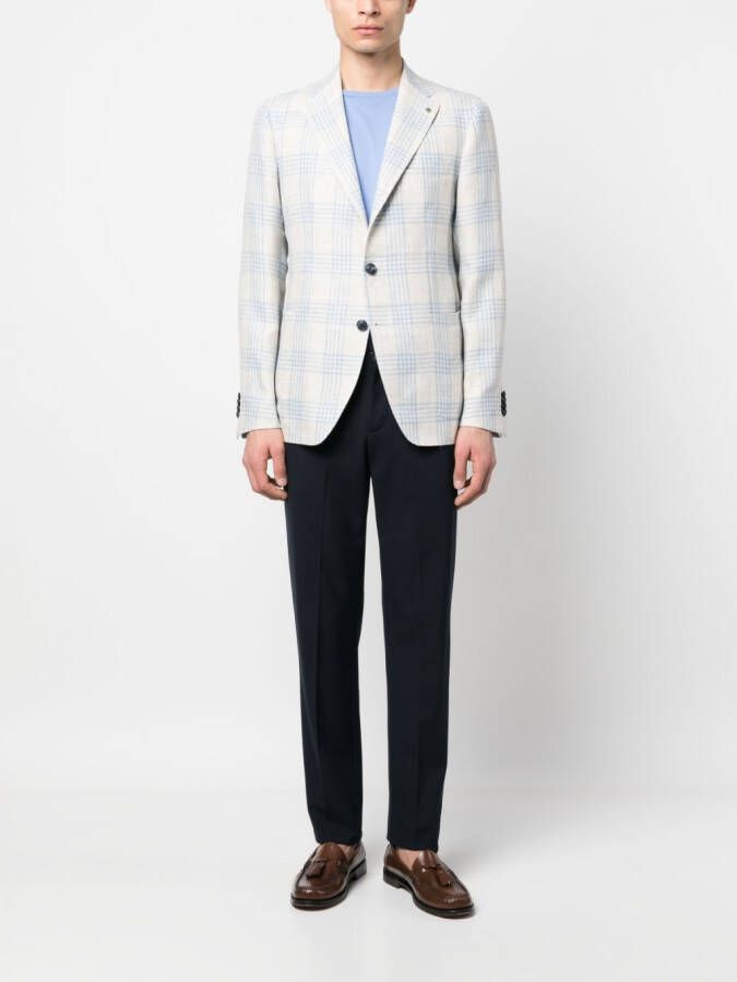 Tagliatore Geruite blazer Beige