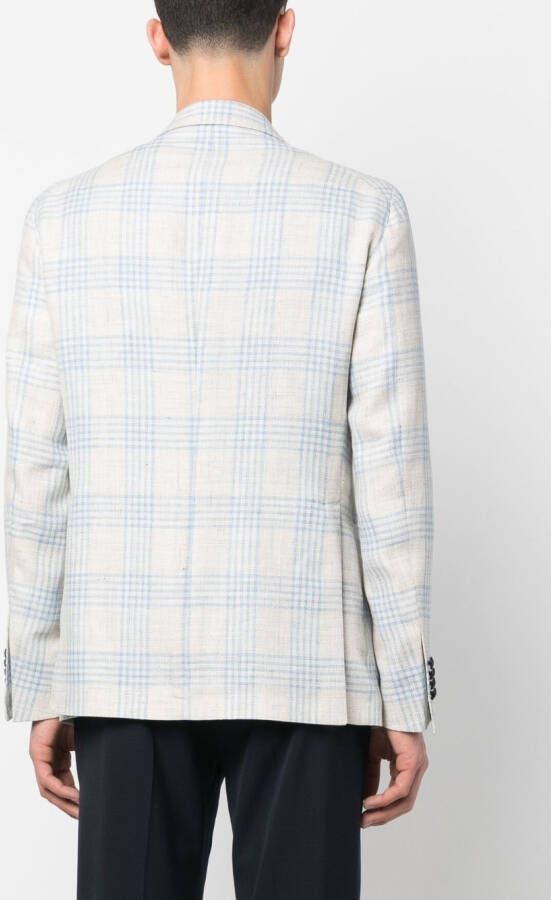 Tagliatore Geruite blazer Beige