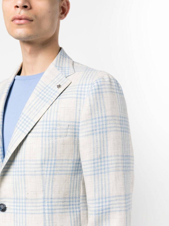 Tagliatore Geruite blazer Beige