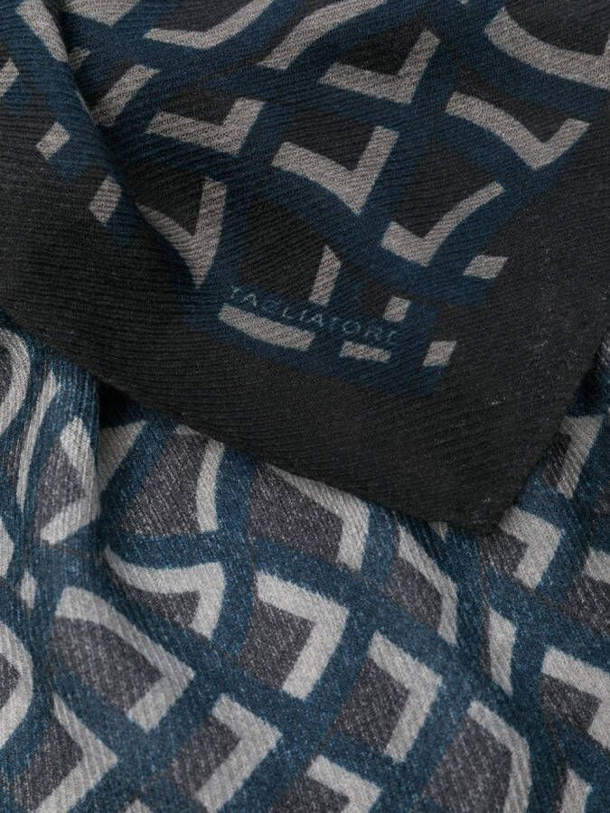 Tagliatore Sjaal met geometrische print Blauw
