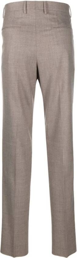 Tagliatore Slim-fit plooibroek Bruin