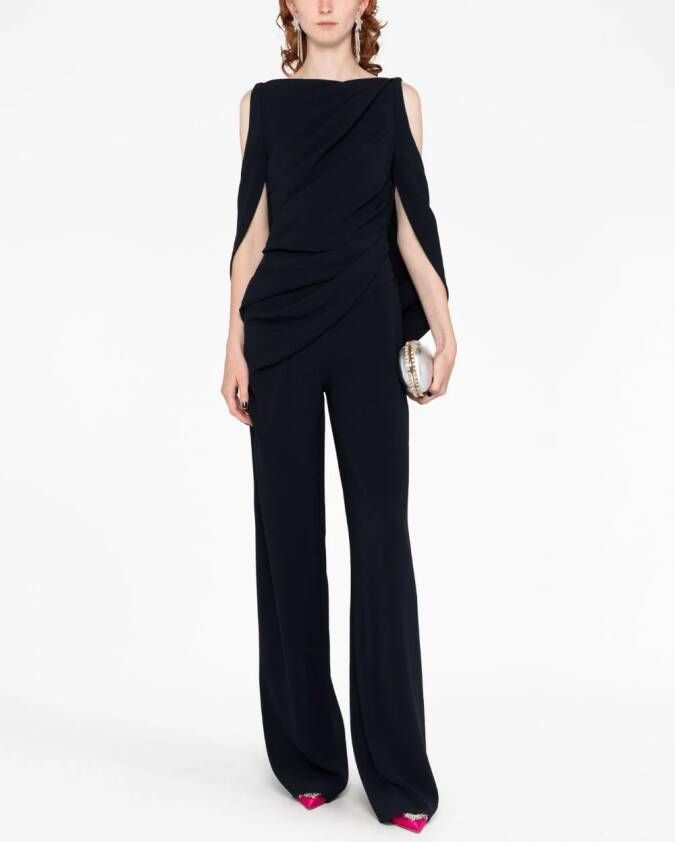 Talbot Runhof Jumpsuit met open schouders Blauw