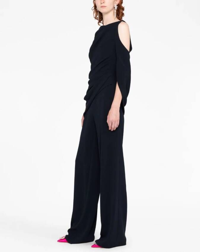 Talbot Runhof Jumpsuit met open schouders Blauw
