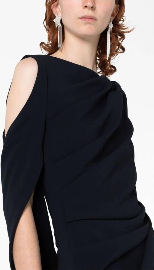 Talbot Runhof Jumpsuit met open schouders Blauw