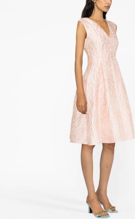 Talbot Runhof Jurk met jacquard Roze