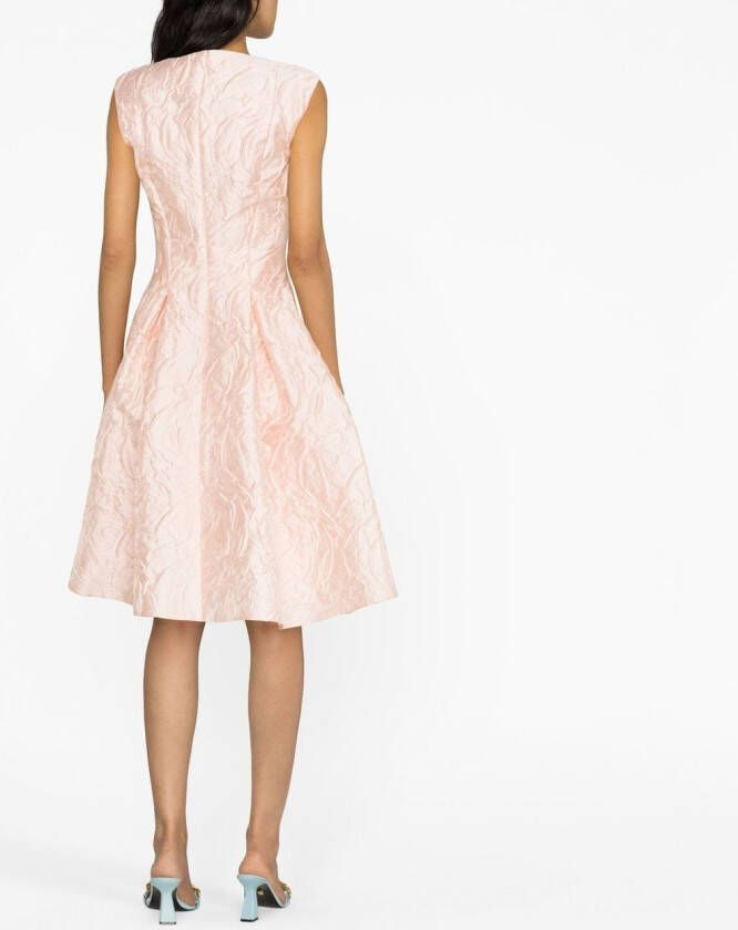 Talbot Runhof Jurk met jacquard Roze