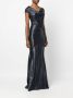 Talbot Runhof Metallic avondjurk Blauw - Thumbnail 3