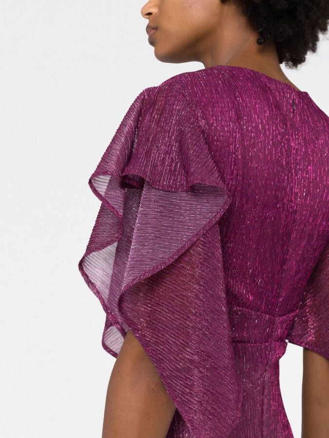 Talbot Runhof Jurk met metallic-effect Roze
