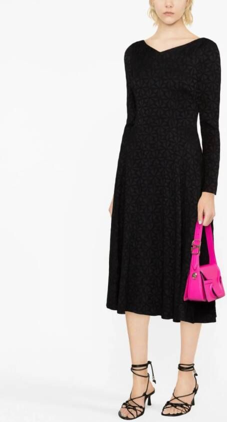 Talbot Runhof Midi-jurk met jacquard Zwart