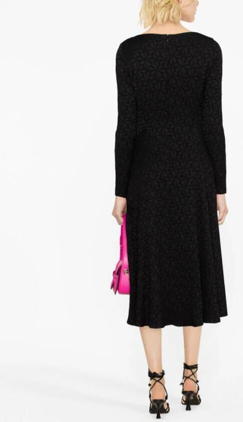 Talbot Runhof Midi-jurk met jacquard Zwart