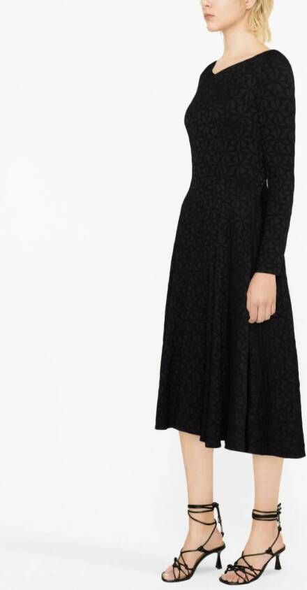 Talbot Runhof Midi-jurk met jacquard Zwart