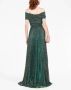 Talbot Runhof Off-shoulder avondjurk Groen - Thumbnail 4