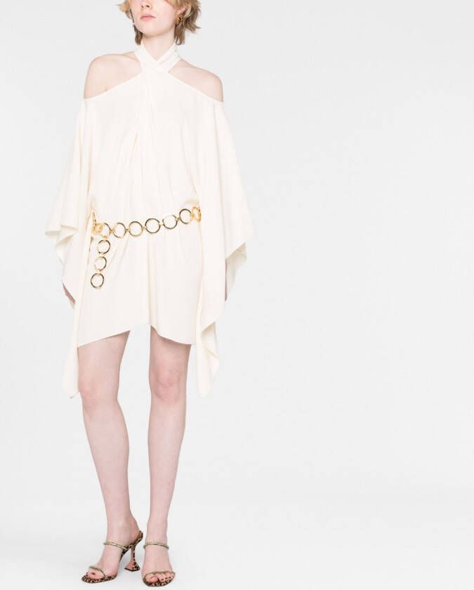 Taller Marmo Mini-jurk met halternek Beige
