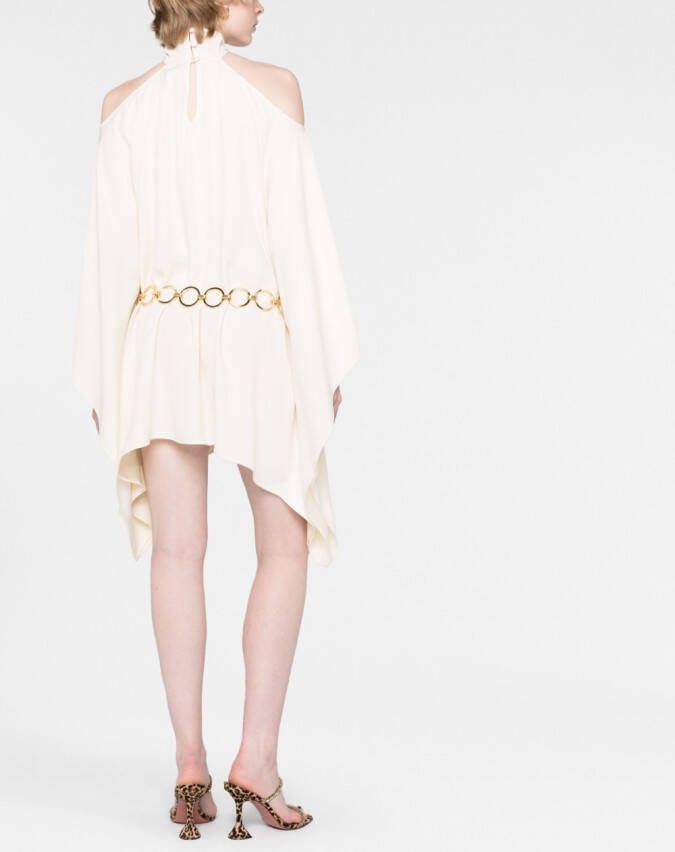 Taller Marmo Mini-jurk met halternek Beige