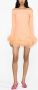 Taller Marmo Mini-jurk met veren afwerking Oranje - Thumbnail 2