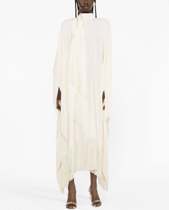 Taller Marmo Midi-jurk met franje Beige