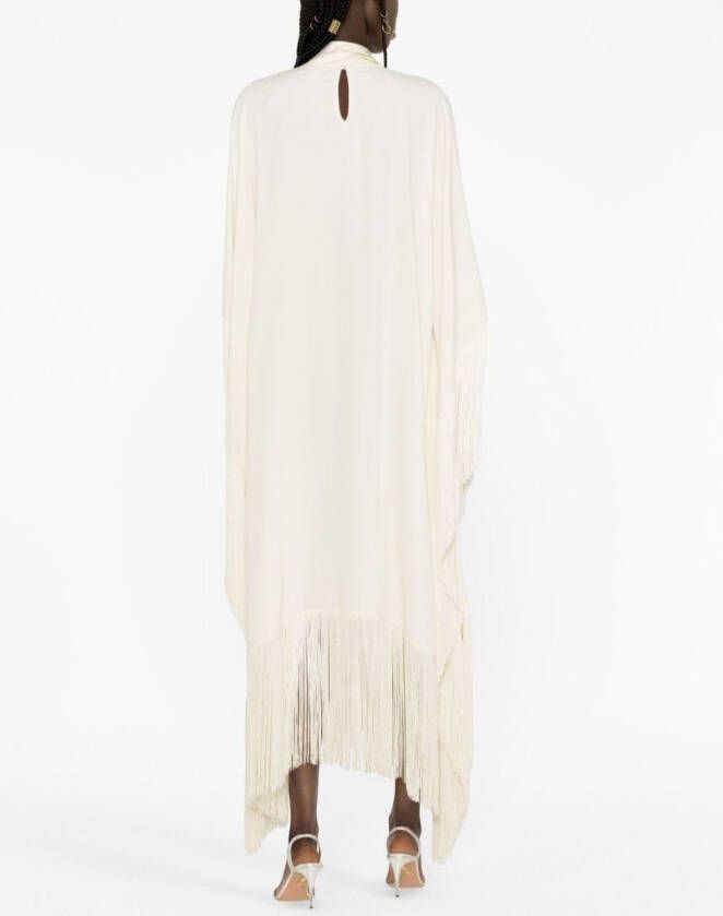 Taller Marmo Midi-jurk met franje Beige