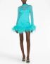 Taller Marmo Mini-jurk met veren afwerking Blauw - Thumbnail 2