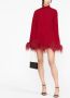 Taller Marmo Mini-jurk met veren afwerking Rood - Thumbnail 2